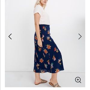 Silk Atrium Midi Skirt in Bird of Paradise